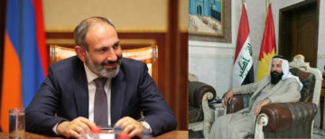 Armenian PM Nikol Pashinyan and Ezidikhan PM Hammo