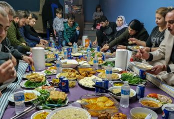 Yazidis feast on traditional foods.